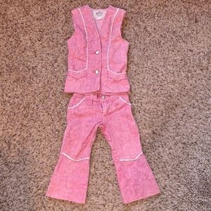 Adorable Pink Western 2 Piece Outfit